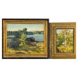 (2) Antique Landscape Oil Paintings