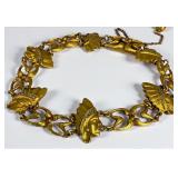 Antique Native American Motif 16K Gold Bracelet w/