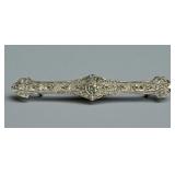 Antique Platinum & Diamond Bar Brooch