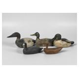 Collection Of Vintage Hand-Carved Wooden Duck Deco