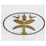 Folk Art Cut Metal Silhouette Of Woman & Birds