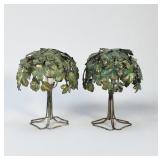 Pair Of Grapevine Leaf Table Lamps (A)