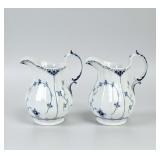 Pair Of Royal Copenhagen Blue Fluted Half Lace Por