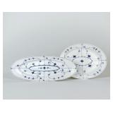 (2pc) Royal Copenhagen Blue Fluted Serving Platter