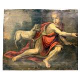 Flemish School "Saint John The Baptist" Oil On C
