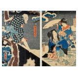 Toyokuni III/Kunisada "Tokijiro Rescuing Urazato"