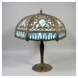 Antique Slag Glass Table Lamp