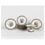 (15pc) Royal Worcester Floral & Gold Gilt Table Se