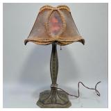 Antique Lamp With Victorian Glass Bead Shade