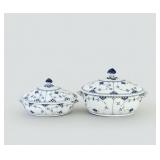 (2pc) Royal Copenhagen Blue Fluted Half Lace Cover