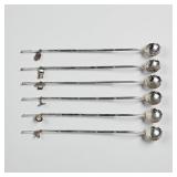 (6pc) Sterling Silver Bamboo Pattern Swizzle Stirr