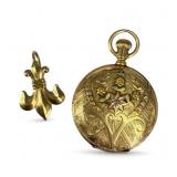 14K Elgin Ladies Pocket Watch w/ Diamond