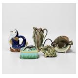 (5pc) Majolica Fish/Shell Works