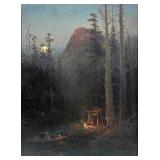 Frederick Schafer "Hunters Camp" Oil On Canvas