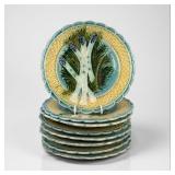 (8pc) Majolica Asparagus Plates