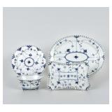 (4pc) Royal Copenhagen Blue Fluted Full Lace Servi