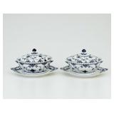 (2pc) Royal Copenhagen Blue Fluted Full Lace Cover