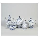 (5pc) Royal Copenhagen Blue Fluted Full Lace Coffe