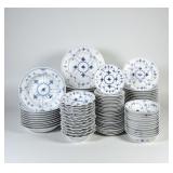 (64pc) Royal Copenhagen Blue Fluted Dinnerware Ser