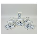 (6pc) Royal Copenhagen Blue Fluted Candlesticks