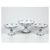 (3pc) Royal Copenhagen Blue Fluted Full Lace Compo
