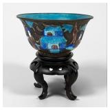 Vintage Chinese Silver Enamel Bowl