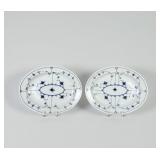 (2pc) Royal Copenhagen Blue Fluted Plain Oval Serv