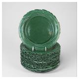 (18) Green Majolica Plates