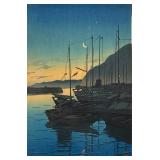 Hasui "Morning in Beppu" Woodblock