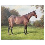 F. Lewis "Rugby" Horse Portrait Oil on Canvas