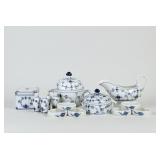 (14pc) Royal Copenhagen Blue Fluted Serving Pieces