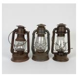 (3) Antique Oil Lamps