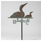Copper Loon & Chick Weathervane