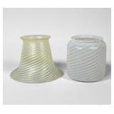 (2) Swirl Art Glass Shades