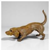 Charles Virion Dachshund/Basset Hound Stone Figure