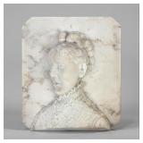 Carrara Marble Low Relief Carved Plaque
