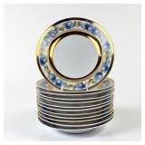 (12) KPM Morning Glory Blue Floral Porcelain Plate