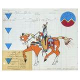 Monte Yellowbird (Black Pinto Horse) Colored Penci