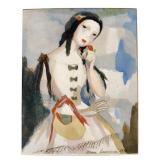 Marie Laurencin Embellished Lithograph on Board