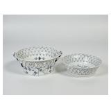(2pc) Royal Copenhagen Blue Fluted Baskets
