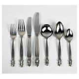 (68pc) Georg Jensen Sterling Silver Acorn Flatware