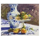 Cecilia Rosslee "Delft With Lemons" Oil on Canva