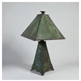 Riviere Studios Slag Glass Overlay Table Lamp