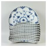 (12pc) Royal Copenhagen Blue Fluted Full Lace Cres