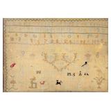 19th Century Framed Needlework Alphabet Sampler