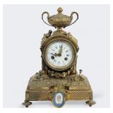 French Louis XVI-Style Gilt-Bronze Mantel Clock