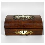 Antique Burl Wood Cards Box & Dice