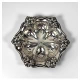 Floral Sterling Nut Dish