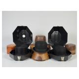 Group of Vintage Wood Hat Blocks & Hats