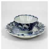 Chinese 18th Century Late Kangxi Blue & White Sauc